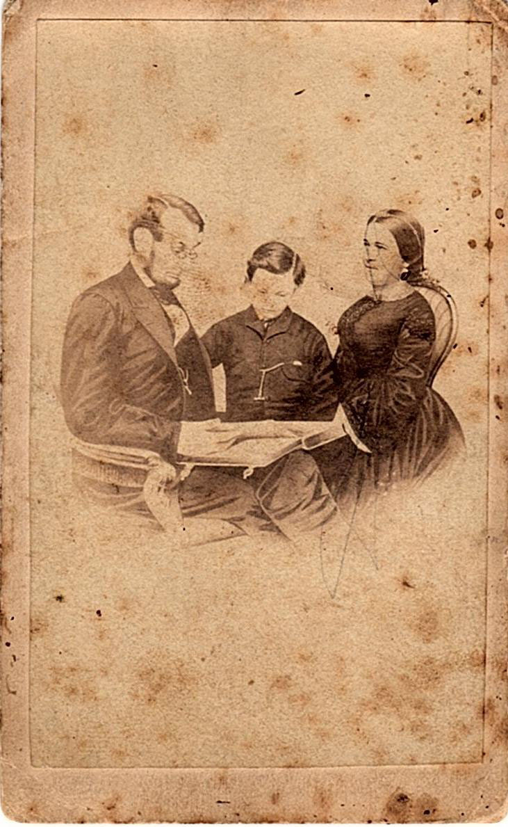 Lincoln with Mary Todd and Tad