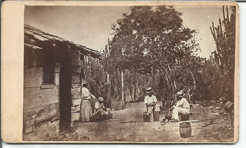 Enslaved People Outside of Cabin