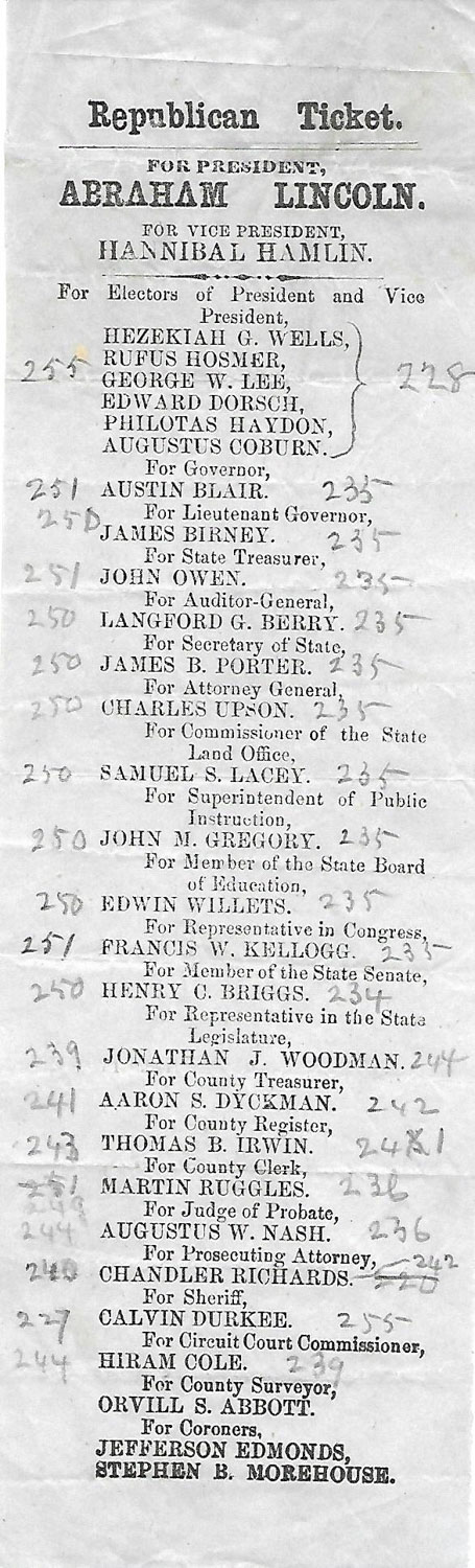 1860 Election Ballot