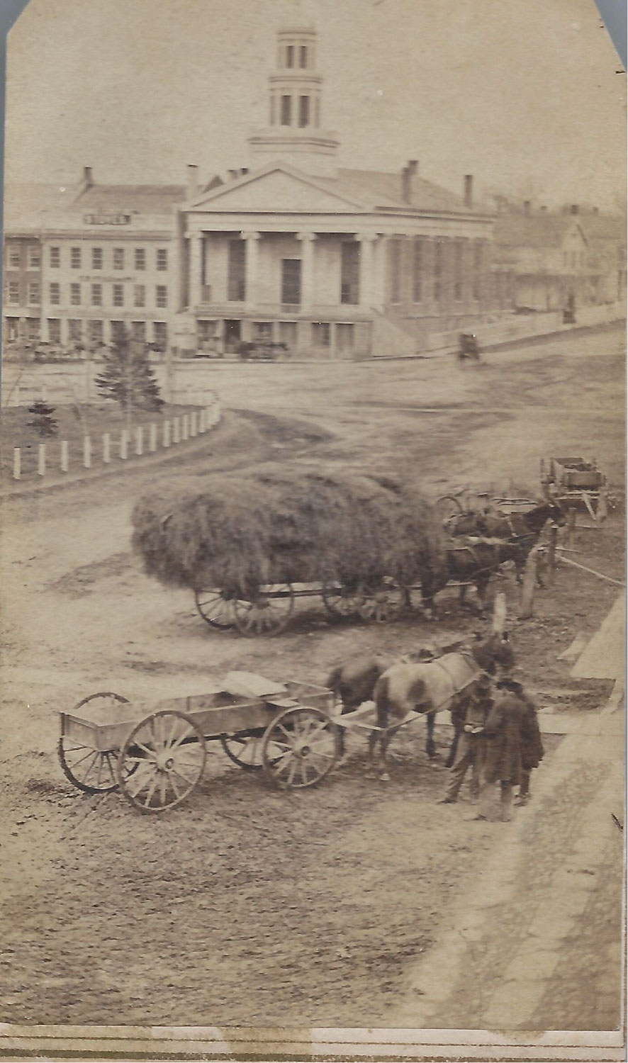 Hay Wagon in Town