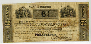 Money 2 Bank of Philadelphia 6 and 1/4 Cents