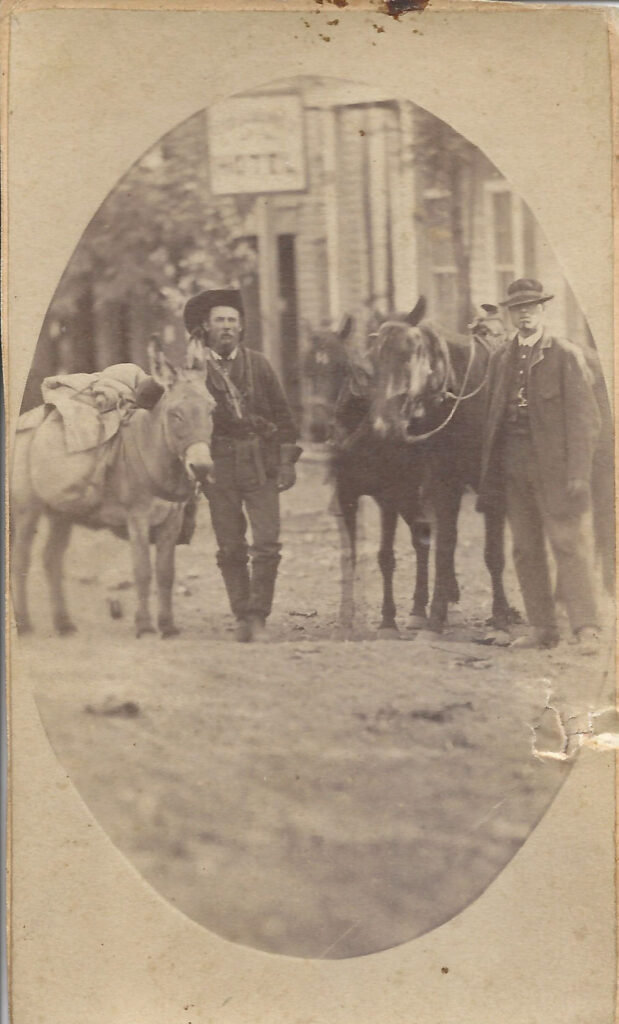 Two Gold Miners with Mules