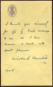 Winston Churchill Note and Signature