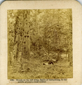 Shot Through Tree and Dead at Gettysburg